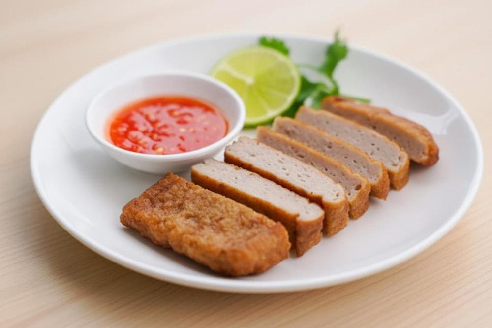 Món chả cá Nha Trang dai giòn hấp dẫn.